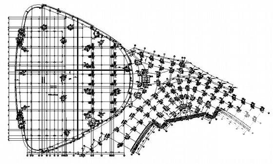 游泳击剑馆结构CAD施工图纸（网壳屋盖） - 2