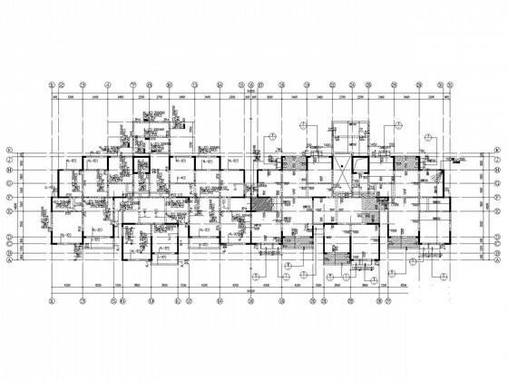 11层筏形基础框剪住宅楼结构CAD施工图纸(带跃层)(平面布置图) - 1