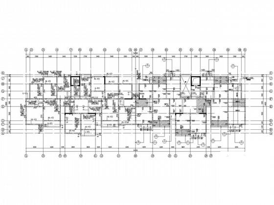 11层筏形基础框剪住宅楼结构CAD施工图纸(带跃层)(平面布置图) - 3