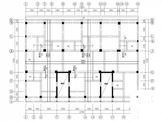六度区6层底框住宅楼结构CAD施工图纸(基础平面图) - 4