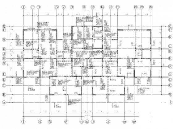 18层筏形基础框剪住宅楼结构CAD施工图纸 - 1