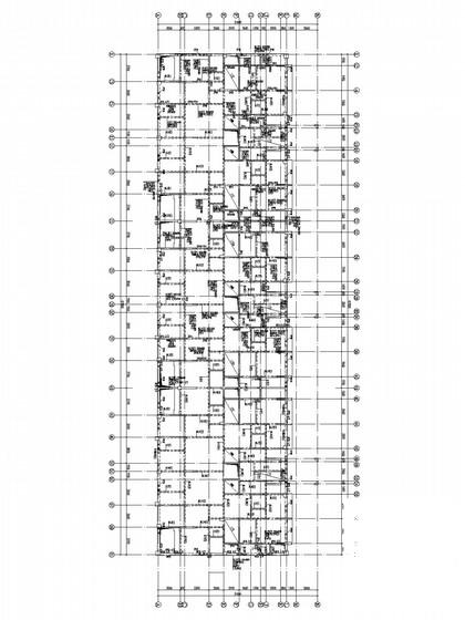 8层异形柱筏形基础框剪结构住宅楼结构CAD施工图纸(平面布置图) - 1