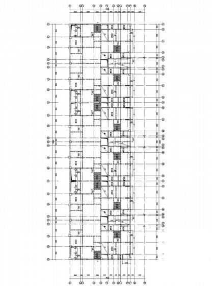 8层异形柱筏形基础框剪结构住宅楼结构CAD施工图纸(平面布置图) - 3