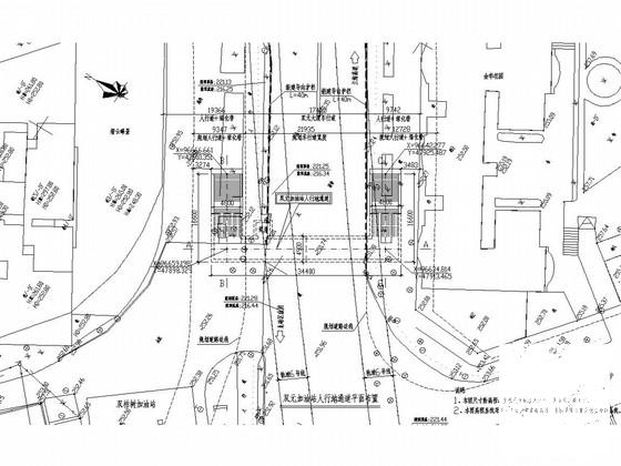 加油站地下人行通道结构施工图纸(平面布置图) - 1