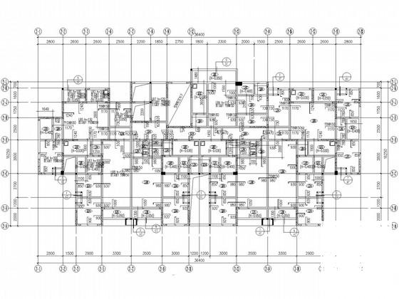 16层筏形基础剪力墙住宅楼结构CAD施工图纸 - 2