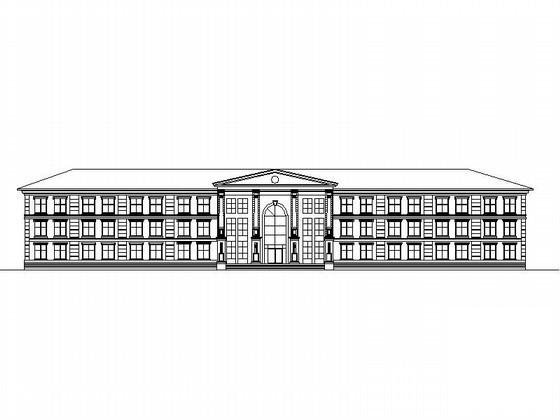 上3层行政办公楼建筑方案设计CAD图纸（欧陆风格）(屋顶平面图) - 1