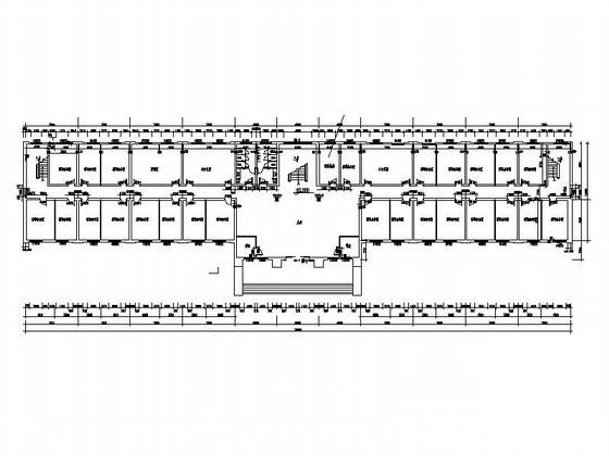 上3层行政办公楼建筑方案设计CAD图纸（欧陆风格）(屋顶平面图) - 3