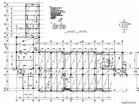4层框架结构实验楼结构CAD施工图纸（7度抗震）(基础采用桩基础) - 2