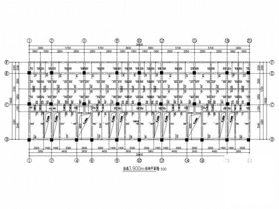 7层条形基础客运站综合住宅楼结构CAD施工图纸（7度抗震） - 2