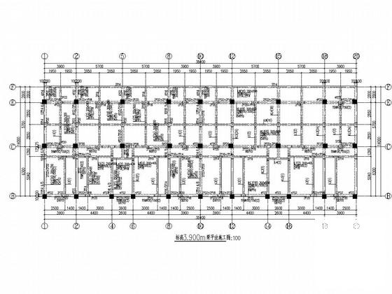 7层条形基础客运站综合住宅楼结构CAD施工图纸（7度抗震） - 3
