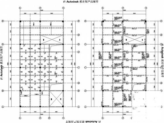2栋框架结构住宅配套用房结构CAD图纸(柱平法施工图) - 2