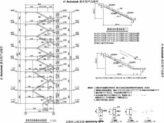 5层框架结构小区物业管理用房结构施工图纸(梁平法配筋图) - 5