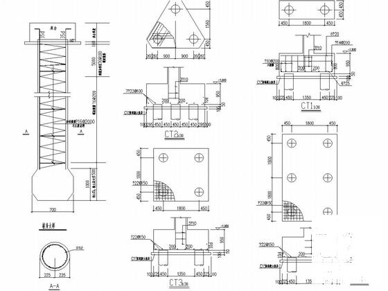 6层异形柱框架结构带跃层住宅楼结构CAD施工图纸 - 4