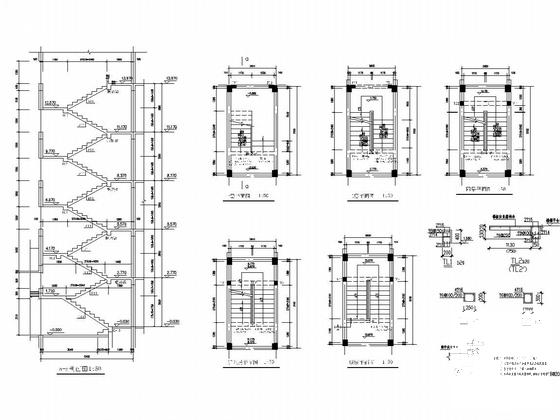 6层异形柱框架结构带跃层住宅楼结构CAD施工图纸 - 5