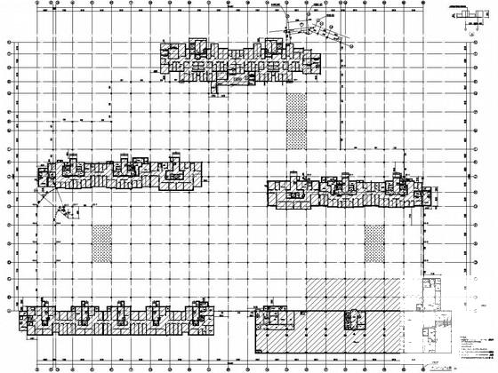 框架结构地下车库结构施工图纸（387个车位）(基础平面布置) - 2