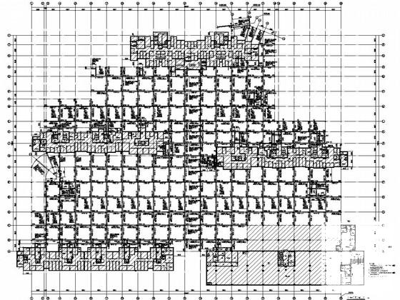 框架结构地下车库结构施工图纸（387个车位）(基础平面布置) - 3