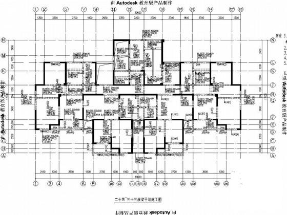 33层剪力墙结构华苑住宅楼结构CAD施工图纸 - 3