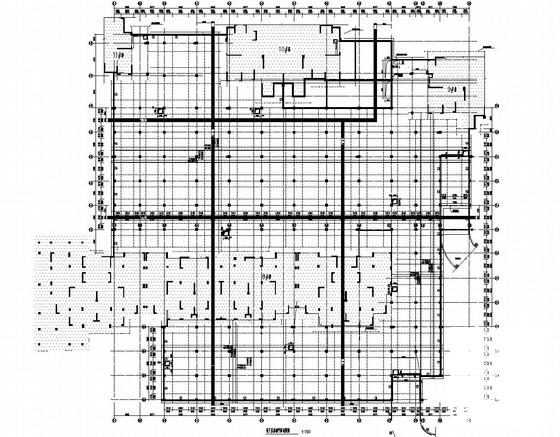1层框架结构地下车库结构CAD施工图纸 - 1