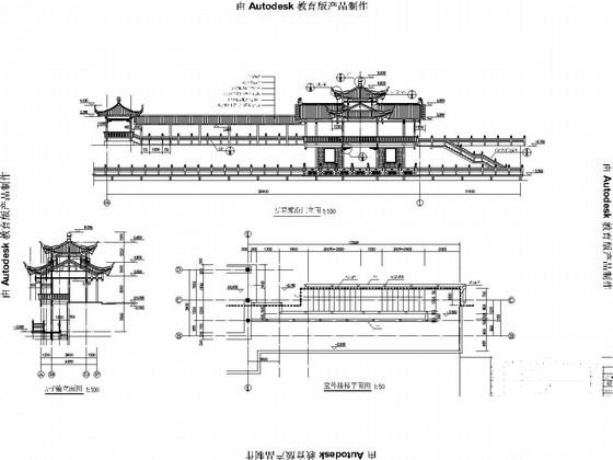 框架结构廊子建筑及结构CAD图纸 - 1