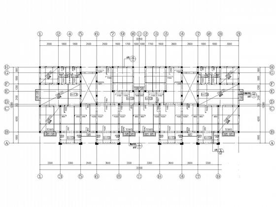 5层条形基础底框抗震墙住宅楼结构CAD施工图纸（7度抗震）(地基梁配筋) - 4