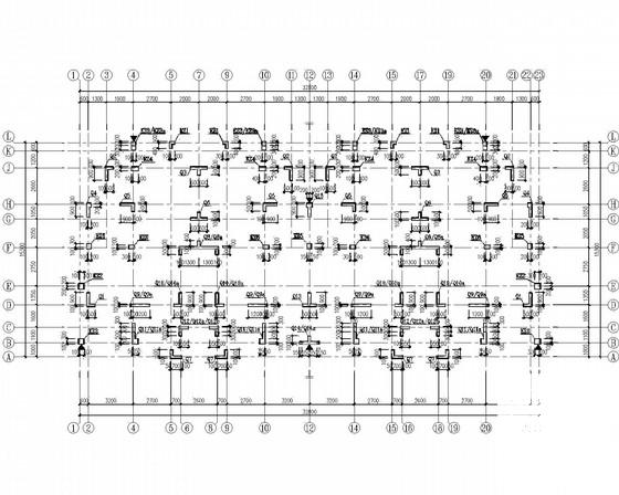 5层框架-抗震墙筏形基础住宅楼结构CAD施工图纸（两套） - 1