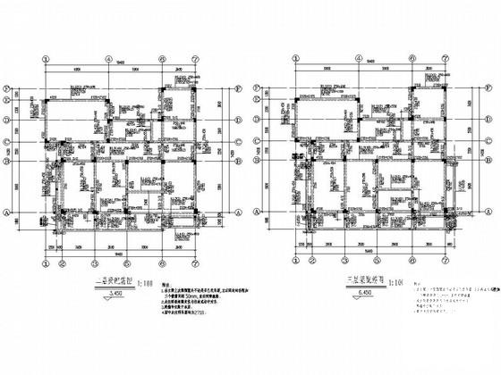 3层框架结构别墅结构CAD施工图纸（独立基础） - 4