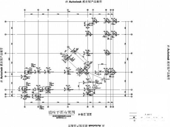 3层框架结构圆弧办公楼结构CAD施工图纸(钢筋混凝土) - 2