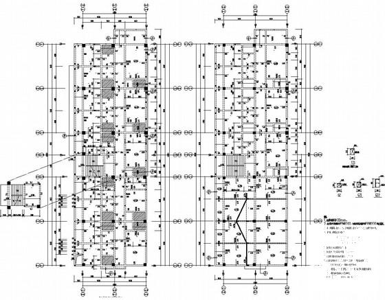 3层框架结构研发中心梁板柱CAD图纸 - 1
