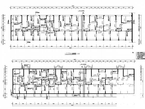4层筏形基础剪力墙住宅楼结构CAD施工图纸(带地下室)(板配筋图) - 3