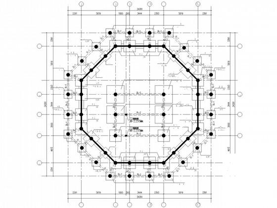 3层带地下室框架仿古建筑结构CAD施工图纸（7度抗震） - 2