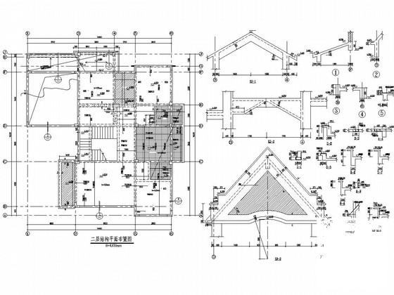 两层异形柱框架结构CAD施工图纸（建筑图纸） - 3
