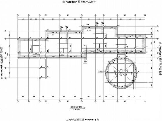 6层框架结构幼儿园教学楼结构图纸(人工成孔灌注桩) - 2