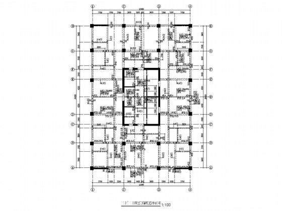 25层框筒结构安置大楼结构CAD施工图纸（地下1层） - 2