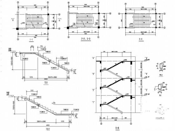3层框架结构幼儿园结构CAD施工图纸(平面布置图) - 3
