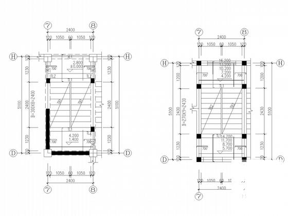 5层底框抗震墙私人住宅楼结构CAD施工图纸（桩基础）(平面布置图) - 4
