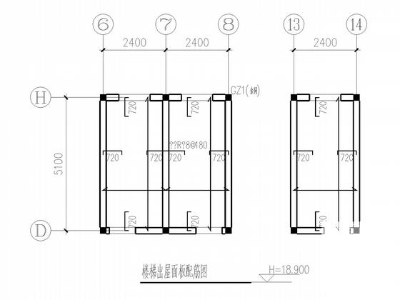 5层底框抗震墙私人住宅楼结构CAD施工图纸（桩基础）(平面布置图) - 5