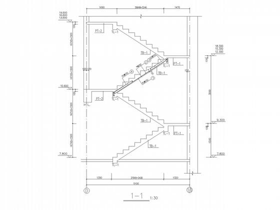 带地下室条形基础框架综合办公楼结构CAD施工图纸 - 5