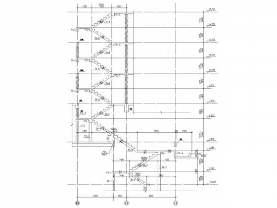 6层桩基础底框抗震墙住宅楼结构CAD施工图纸（7度抗震） - 4