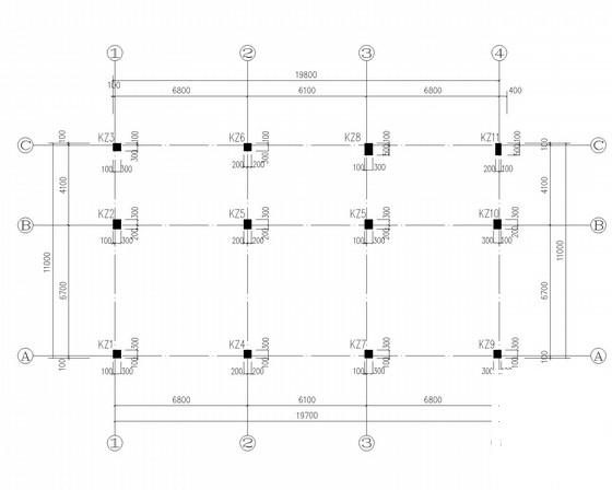 6层独立基础异形柱框架住宅楼结构CAD施工图纸（7度抗震）(平面布置图) - 2