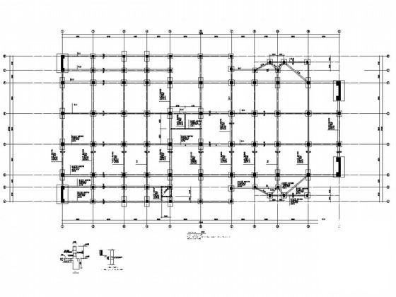 两层框架剪力墙结构报告厅结构CAD施工图纸 - 1