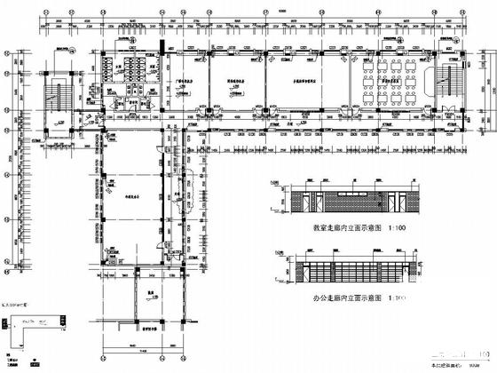 4层框架师范大学附属中学信息楼结构CAD施工图纸（建筑图纸）(基础采用桩基础) - 5