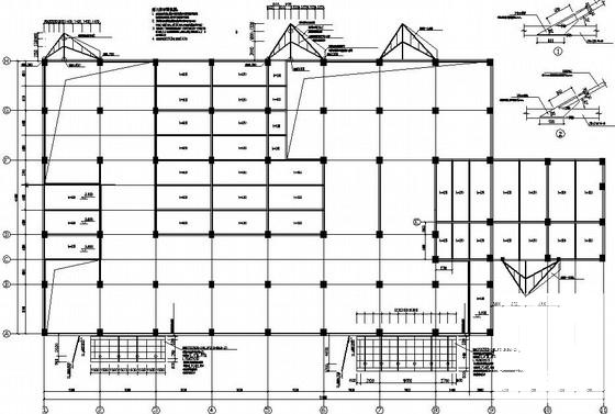 地上1层独立基础框架综合楼结构CAD施工图纸（8度抗震）(平面布置图) - 3