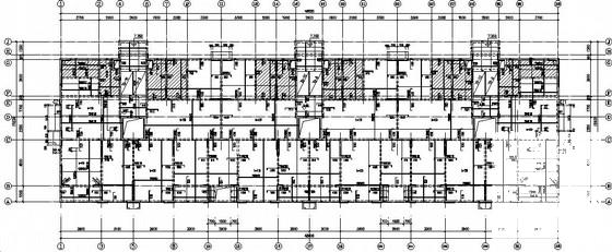 11层条形基础剪力墙住宅楼结构CAD施工图纸（7度抗震）(平面布置图) - 2