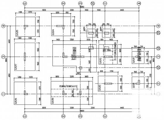 3层异形柱独立基础框剪别墅结构CAD施工图纸（7度抗震） - 1
