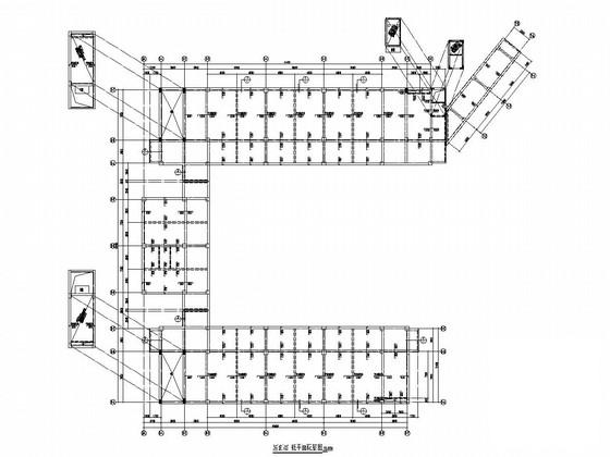 5层框架结构小学结构CAD施工图纸（地下3层） - 2