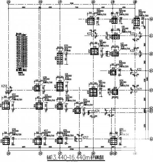 19层筏板基础底框商铺住宅楼结构CAD施工图纸(平面布置图) - 2