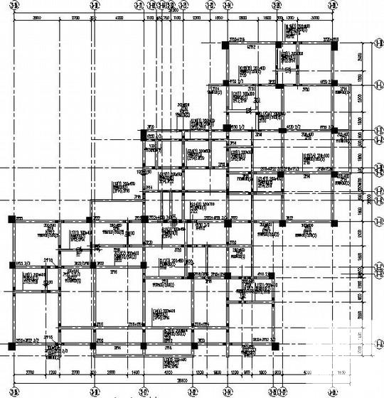 19层筏板基础底框商铺住宅楼结构CAD施工图纸(平面布置图) - 3