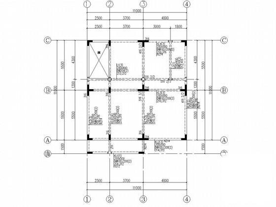 地下3层板柱结构地下车库结构CAD施工图纸(无粘结预应力) - 4