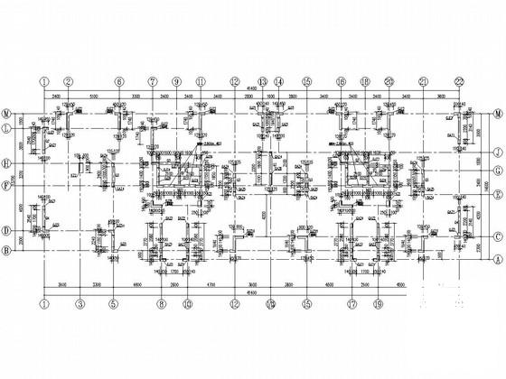 16层桩基础框剪结构住宅楼结构CAD施工图纸（6度抗震）(平面布置图) - 2