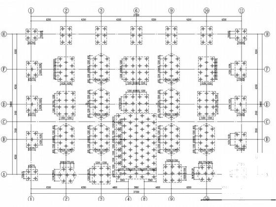 12层桩基础框剪结构商业楼结构CAD施工图纸（6度抗震） - 1